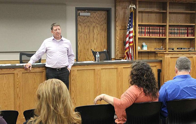 Annette Beard/Pea Ridge TIMES
Arkansas Senator Josh Bryant spoke to area residents and answered questions at a Town Hall meeting Thursday, Feb. 22, in Pea Ridge City Hall.