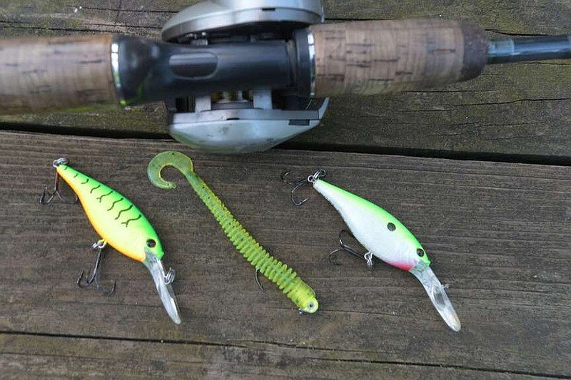 Lures with some chartreuse in the pattern are well suited for walleye fishing.
(NWA Democrat-Gazette/Flip Putthoff)