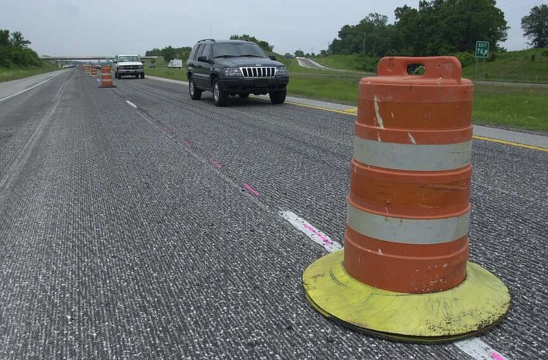 Orange barrels mark construction zone in this file photo.