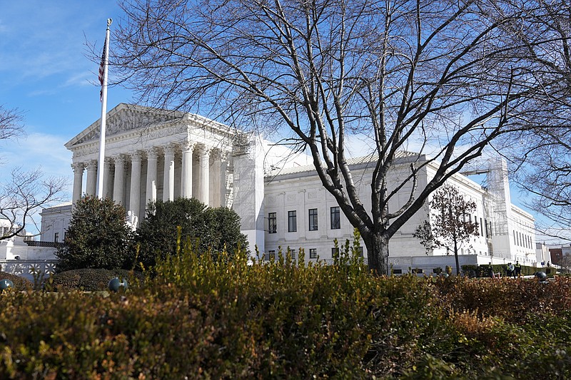 The U.S. Supreme Court is seen, Thursday, Feb. 8, 2024, in Washington. The U.S. Supreme Court has heard a historic case that could decide whether Donald Trump is ineligible for the 2024 ballot under Section 3 of the 14th Amendment. (AP Photo/Mariam Zuhaib)