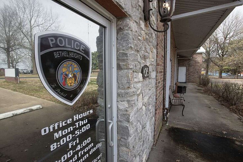The former Bethel Heights police and fire building sits unused March 1. Springdale is getting close to having its consolidation with Bethel Heights recognized by the U.S. Census Bureau. 
(NWA Democrat-Gazette/J.T. Wampler)