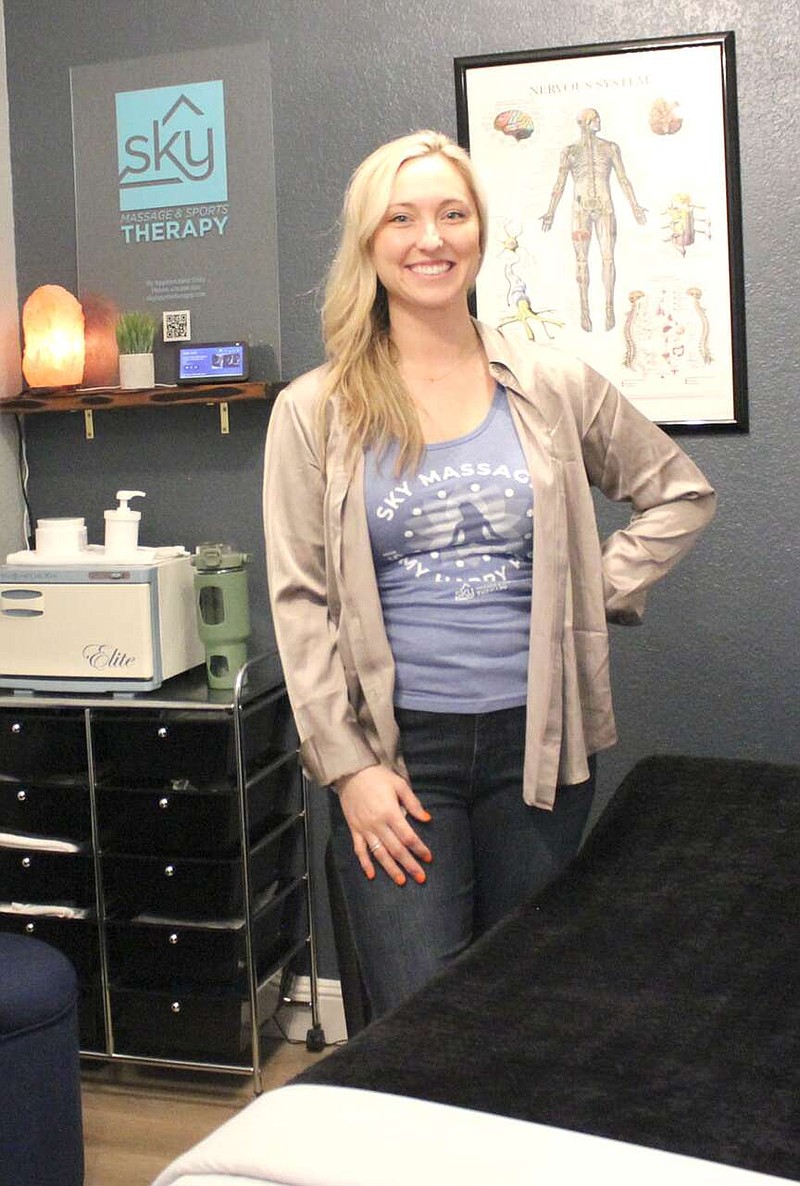 Annette Beard/Pea Ridge TIMES
Sarah Cole is one of the massage therapists at The Ridge Salon, which recently opened at 191 Townsend Way.