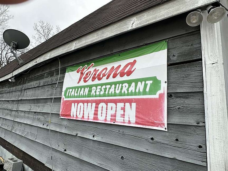 Outdoor sign at Verona Italian Restaurant in Benton.
(Arkansas Democrat-Gazette/Sheila Yount)