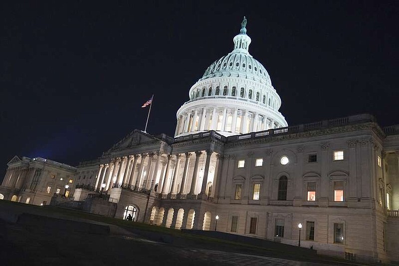 The U.S Capitol is seen at night in this July 31, 2023 file photo. (AP Photo/Mariam Zuhaib)