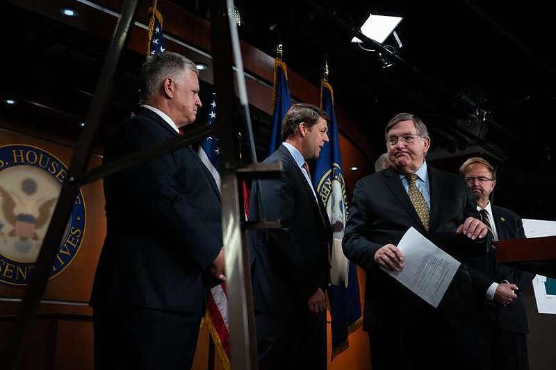 Rep. Michael C. Burgess, R-Texas, finishes speaking during a news conference in September. (Elizabeth Frantz for The Washington Post)