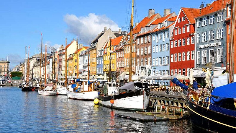 The colorful Nyhavn neighborhood is the place to moor on a sunny day in Copenhagen.