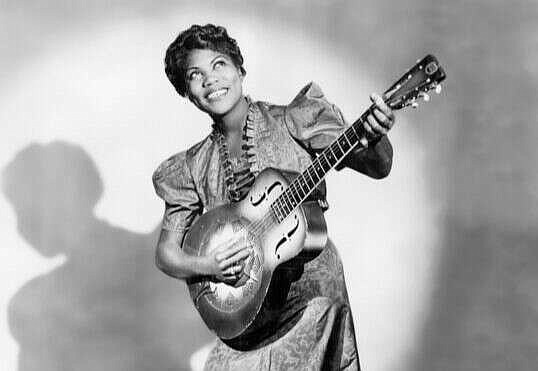 Sister Rosetta Tharpe poses with her guitar in a 1938 publicity  photo.
(Special to the Democrat-Gazette)