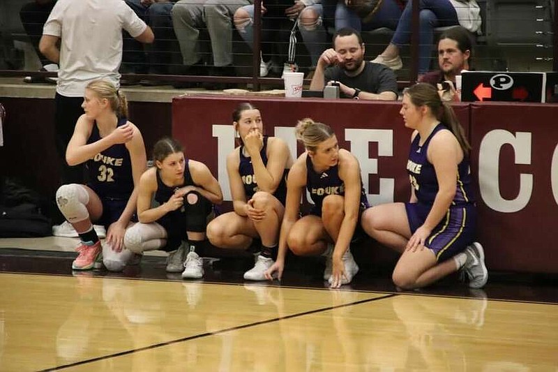 Fouke players watch on as they prepare to be subbed in during the 2023 season. (Submitted photo)