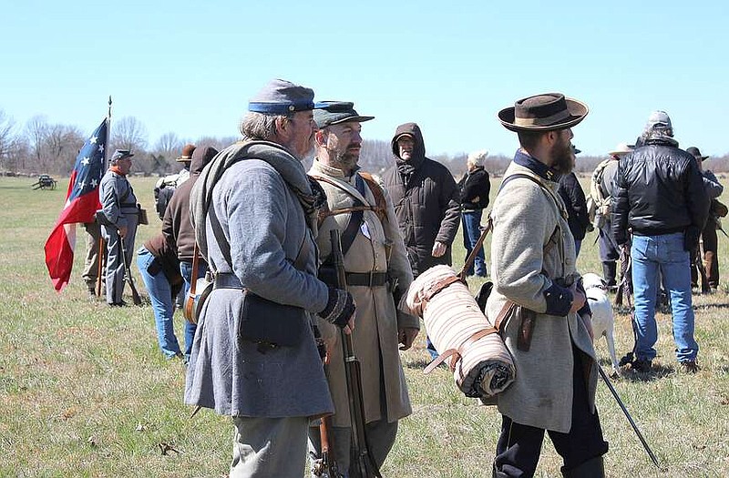 Annette Beard/Pea Ridge TIMES
Re-enactors and visitors enjoyed the living history demonstrations at the Pea Ridge National Military Park Saturday, March 9, 2024, commemorating the 162nd anniversary of the Battle of Pea Ridge.  Civil War encampments, artillery firing and living history programs were part of a commemoration of the battle. Activities were held at several areas along the park's seven-mile tour road. Union troops won the battle which was instrumental in securing Missouri for the Union and opening Arkansas to Union occupation. The park is located east of Pea Ridge along U.S. Hwy. 62. For more photographs, go to the PRT gallery at https://tnebc.nwaonline.com/photos/.