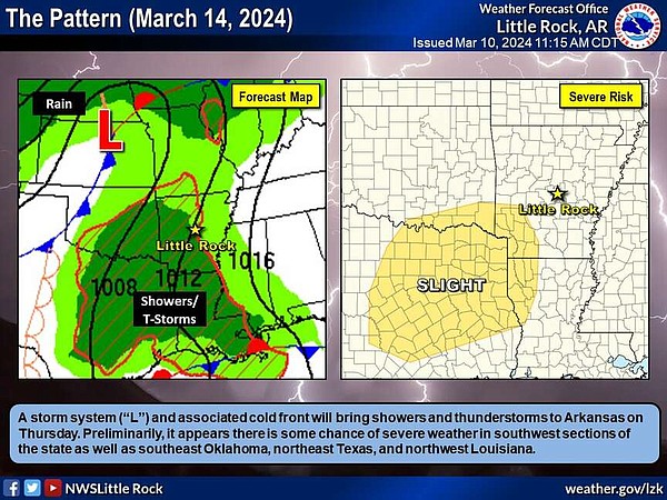 Severe weather possible for parts of Arkansas on Thursday | Northwest Arkansas Democrat-Gazette - Vimarsana News