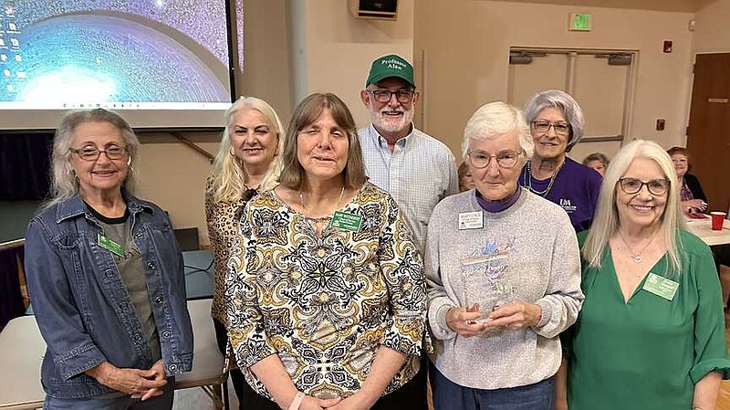 The Excellence In Education Award went to the Detention Center Learning Greenhouse. From left are Co-Chairs Stephanie Ballard and Donna Woodard, Awards Committee presenter Mary Wittnebert, Education Lead Professor Alan Wright, Chair Marty Lynch and Co-Chairs Linda Fleming and Diann Arington. (Submitted photo)