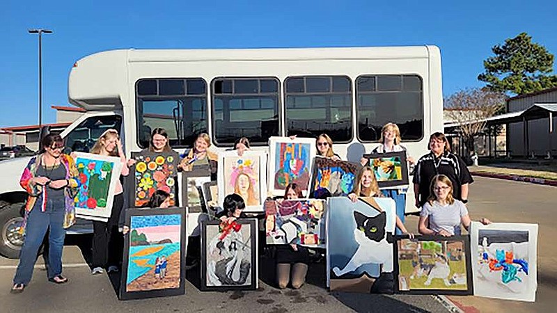 These Redwater High School art students excelled at the 2024 regional Visual Arts Scholastic Event competition. (Photo courtesy of Redwater ISD)