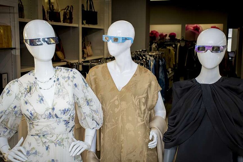 Eclipse glasses on mannequins at Barbara Jeans for a Sunday Style story.
(Arkansas Democrat-/Gazette/Cary Jenkins)