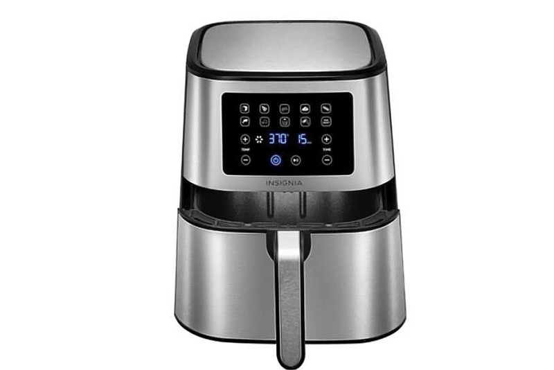 This image provided by Consumer Product Safety Commission shows an Insignia Air Fryer. On Friday, March 15, 2024, Best Buy is recalling more than 287,000 air fryers and air fryer ovens due to an overheating issue that can cause the products' parts to melt or shatter, posing fire and laceration risks. According to the U.S. Consumer Product Safety Commission, the Insignia-branded air fryer ovens can overheat — and their glass doors can shatter as a result. The air fryers' handles can also melt or break when overheated.  (Consumer Product Safety Commission via AP)