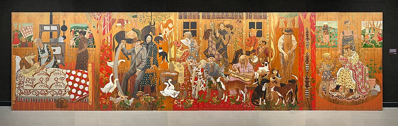 Susan Hertel, mural from the Warner Brown lobby, paint on wood panel 8'x30' from the Share Foundation Collection. (Contributed)