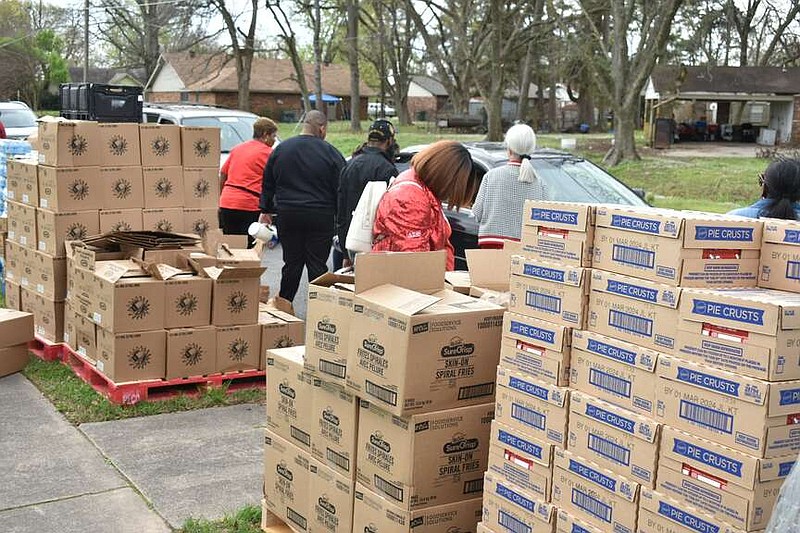 Ninety thousand pounds of groceries were given away at First Ward Living Grace Pantry's Spring Break Carnival and Giveaway on Sunday, March 17, 2024. (Pine Bluff Commercial/I.C. Murrell)