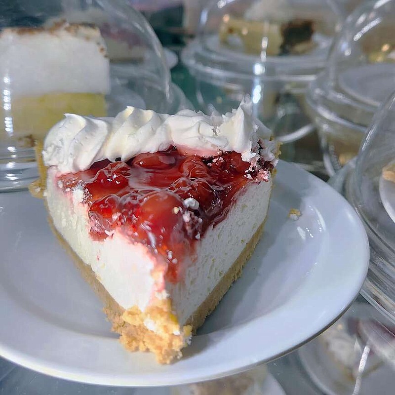 Cherry cream cheese pie is just one of the delights available in the dessert case at Hillbilly Hideout.
(Courtesy Photo/Kat Robinson)