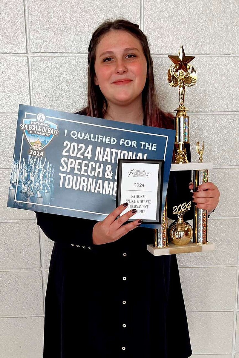 Submitted photo/McDonald County School District
Senior Ava Coffel qualified for the National Speech and Debate Tournament in Original Oratory, which will be held in June in Des Moines, Iowa.