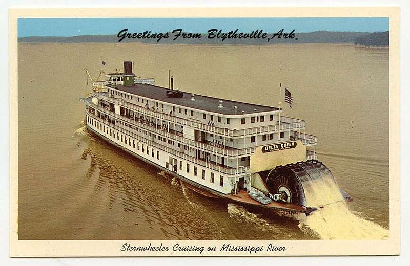 Blytheville, circa 1955: The Delta Queen was for a time the only overnight steamboat plying the Mississippi River. It was constructed in 1926 and saw decades of service. Out of compliance with modern safety codes, it was docked. The last report says the 285-foot vessel was berthed in Houma, La., its future uncertain.

Send questions or comments to Arkansas Postcard Past, P.O. Box 2221, Little Rock, AR 72203