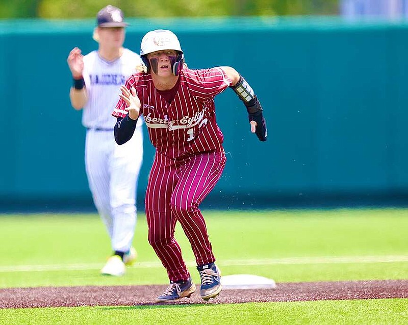 Liberty-Eylau's Britain Pipes looks on during the Class 4A state semifinals against Canyon Randall on Wednesday, June 7, 2023, at UFCU Disch-Falk Field in Austin. (Photo by JD for the Texarkana Gazette)