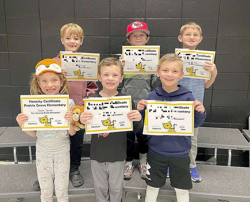 Submitted photo
These first graders at PG Elementary School were recognized for the character word honesty: (back, left) Henry Disney, Gus Hale, Braylon Faulk; (front, left) Rosalee Sprouse, Nehemiah Mackey, Dax VanOrden. Not pictured, Ryder Hill, Gabi Cruz, Jacob Kafel.