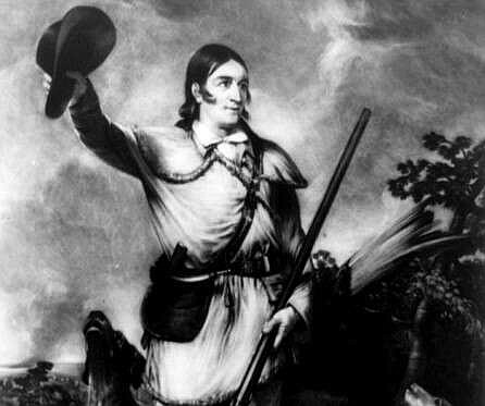 This engraving of Davy Crockett is by C. Stuart, from an original portrait by J. G. Chapman; circa 1839. In 1835, on his way to Texas, former congressman and famous frontiersman Crockett made a stop in Little Rock (Pulaski County), where he was wined and dined by the locals.

(Courtesy of Library of Congress Prints and Photographs Division)