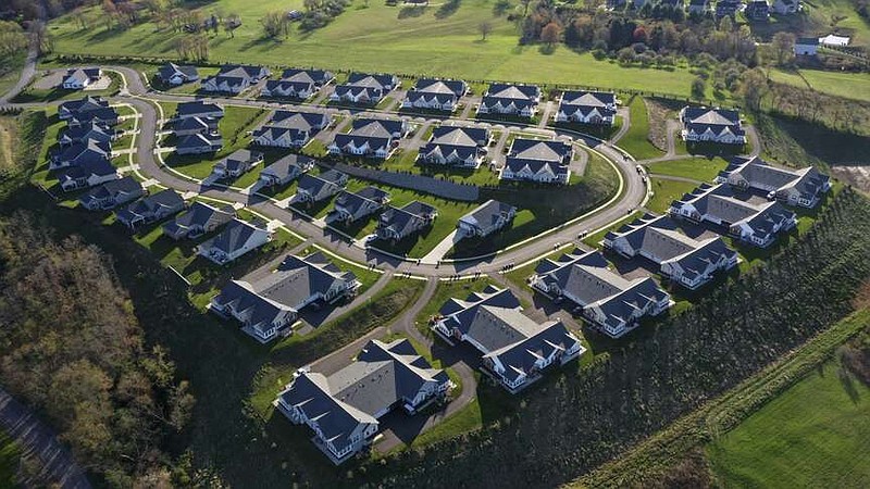 FILE - A development of new homes is shown in Middlesex Township, Pa., on Apr. 19, 2023. On Thursday, March 21, 2024, Freddie Mac reports on this week's average U.S. mortgage rates. (AP Photo/Gene J. Puskar, File)