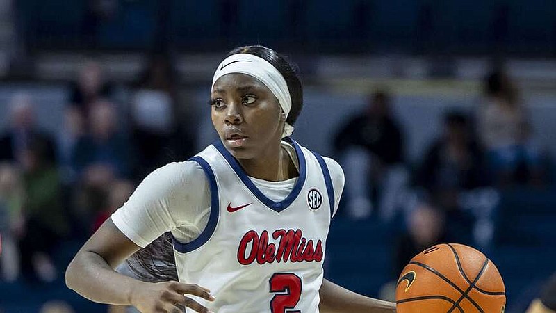 Former Springdale High School standout Marquesha Davis was selected first-team All-SEC as a senior this season at Mississippi. Davis transferred to Ole Miss after beginning her college career at the University of Arkansas. (AP Photo/Vasha Hunt)