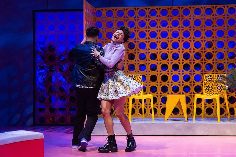 Ricardo Pérez Dávila plays Juan with Sarah Sachi as Carolina in "Laughs in Spanish" at TheatreSquared in Fayetteville.

(Special to the Democrat-Gazette/Melissa Taylor)