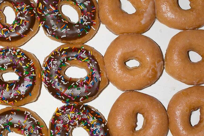 A box of Krispy Kreme doughnuts. MUST CREDIT: Andrew Harrer/Bloomberg