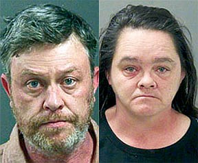 Gary Cannady (left) and Sandy Cannady of Springdale pleaded not guilty Wednesday to felony charges related to the death of an incompetent person.