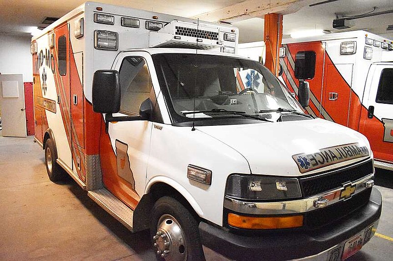 Democrat photo/Garrett Fuller — FILE — An ambulance is seen Nov. 7, 2022, at the Mid-Mo Ambulance District base in Tipton, Missouri.
