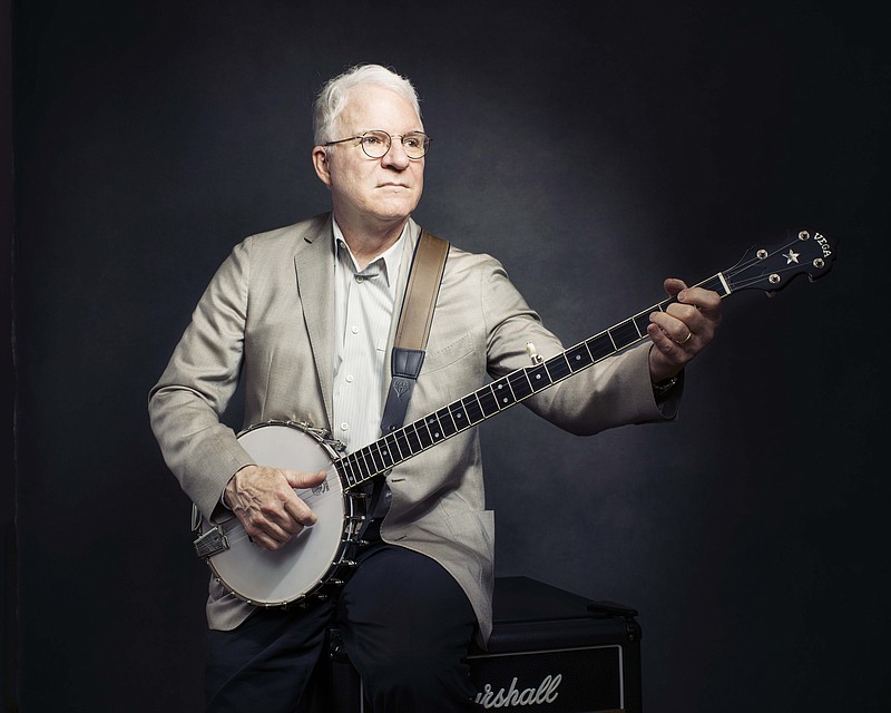 FILE - Steve Martin poses for a portrait in New York to promote his new album &quot;So Familiar,&quot; with Edie Brickell on Sept. 2, 2015. Martin is the subject of a new documentary &quot;Steve! (Martin) a Documentary in 2 Pieces.&quot; (Photo by Victoria Will/Invision/AP, File)