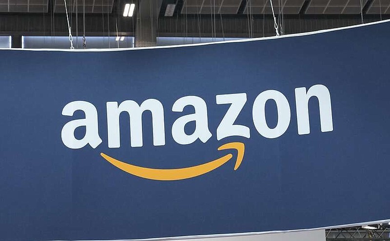 The Amazon logo is photographed at the Vivatech show in Paris, on June 15, 2023. (AP Photo/Michel Euler, File)