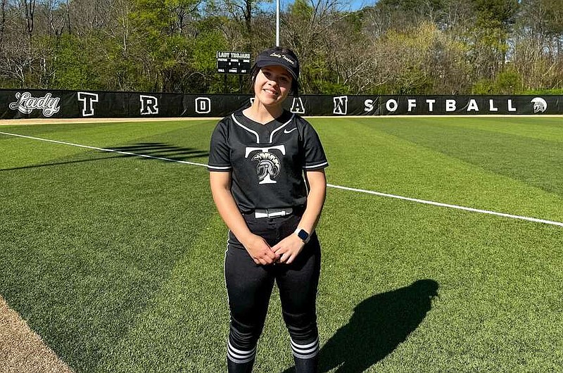 Hot Springs World Class High School senior shortstop Natalee Smith is pictured on Trojan Field before a game against White Hall last week. (The Sentinel-Record/Bryan Rice)