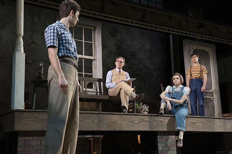 Justin Mark (from left)  plays Jem Finch, with Richard Thomas as Atticus Finch, Steven Lee Johnson as Dill Harris, Maeve Moynihan as Scout Finch and Jacqueline Williams as Calpurnia in the national touring cast of "To Kill a Mockingbird."

(Special to the Democrat-Gazette/Julieta Cervantes)