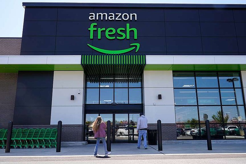 An Amazon Fresh grocery store in Warrington, Pa., Thursday, April 28, 2022. (AP Photo/Matt Rourke)
