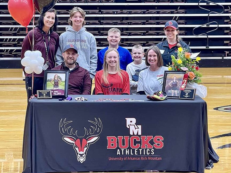 Photograph courtesy of Siloam Springs High School Avery Carter, a Siloam Springs cross-county runner, signed with the University of Arkansas Rich Mountain in Mena on April 3. Carter lettered in cross country her sophomore, junior and senior years.