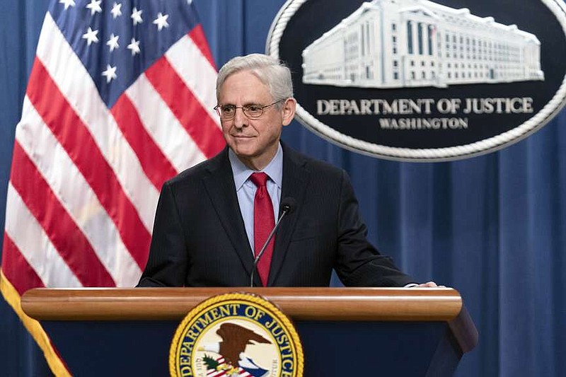 FILE - Attorney General Merrick Garland speaks during a news conference at Department of Justice headquarters in Washington, March 21, 2024. The Justice Department is blasting Republicans' effort to hold Garland in contempt over his refusal to turn over unredacted materials related to the special counsel probe into President Joe Biden's handling of classified documents, according to a letter obtained Monday, April 8, by The Associated Press. (AP Photo/Jose Luis Magana, File)