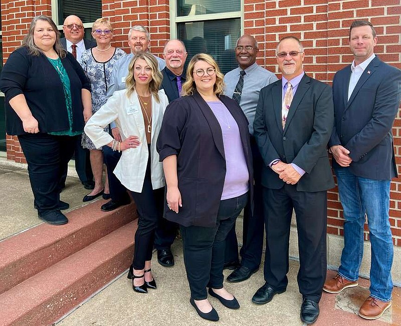 Photo courtesy City of Fulton
Fulton City Council members and city staff pose for a photo outside of Fulton City Hall. From left to right: Kathie Ratliff, Bill Hinchie, Mary Rehklau, Jeff Stone, Lauren Nelson, Steve Myers, Courtney Doyle, Bob Washington, Mike West and Brad Leuther.