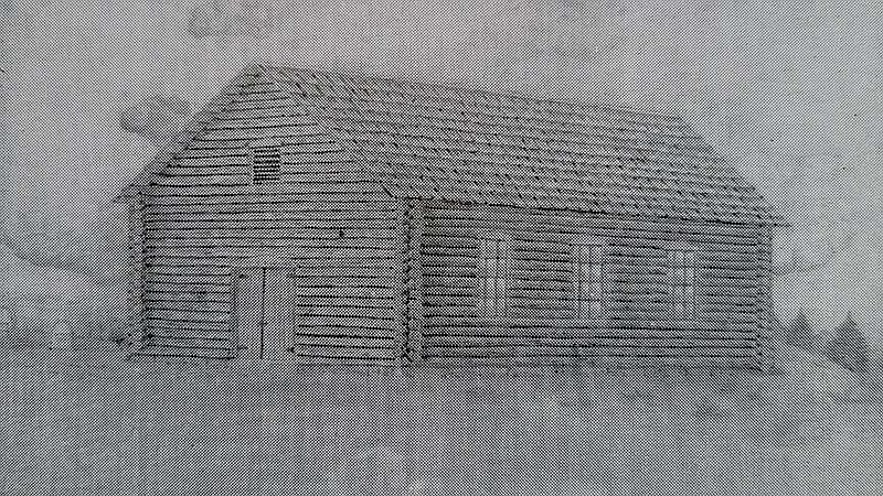 Courtesy/Jeremy P. Ämick
Johann Plank (later “Rank”) helped establish Zion Lutheran Church south of Jefferson City in 1843. Pictured is a pencil drawing of the first church, a log structure erected in 1845.