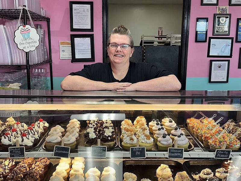 Jessica Scott ‘s bakery, SugarDumplin's Cupcakes in Bryant produces 300 to 500 cupcakes a day. (Arkansas Democrat-Gazette/Aaron Gettinger)