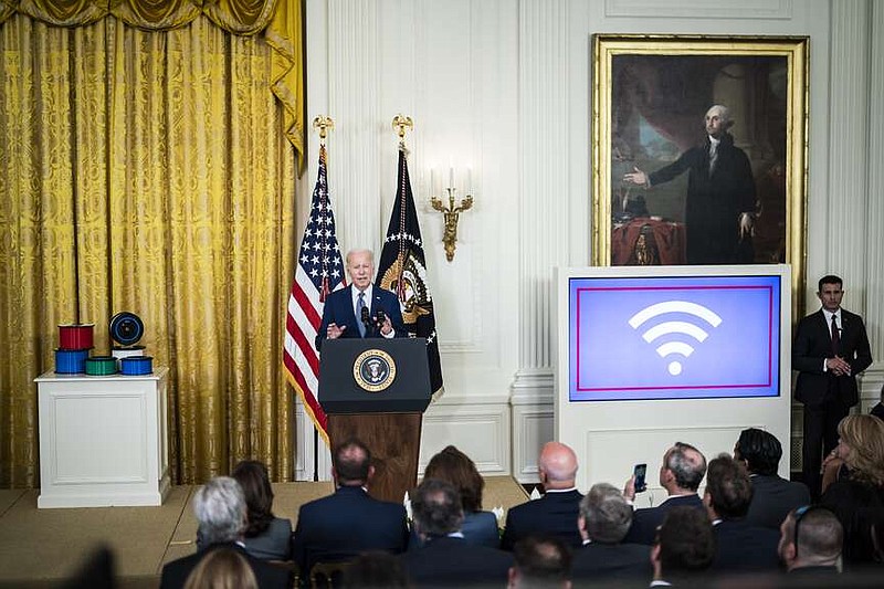 President Biden speaks about high-speed internet infrastructure at the White House on June 26. MUST CREDIT: Jabin Botsford/The Washington Post