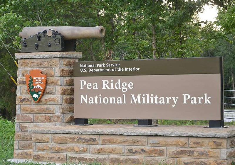 Entrance signs at the Pea Ridge National Military Park. (Pea Ridge Times/ANNETTE BEARD)