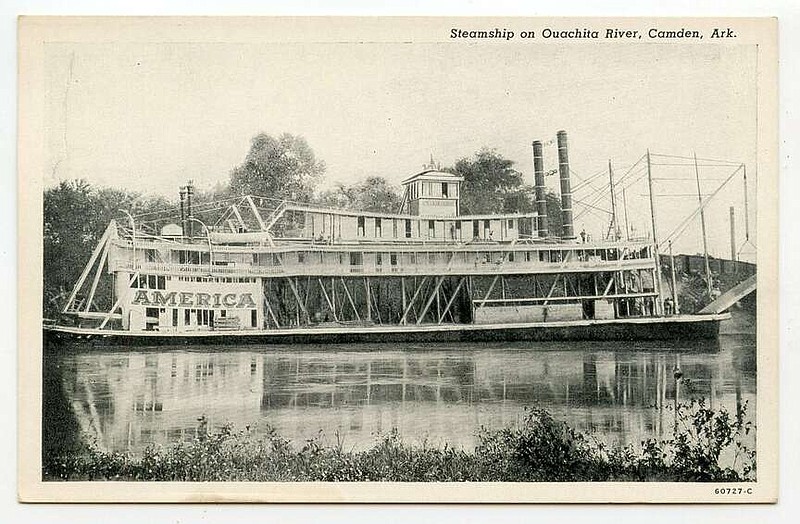 Camden, circa 1915: One of best-known sternwheeler boats, America, was launched in 1898. It was 200 feet in length and built at a cost of $30,000. For many years the boat hauled cotton on the Ouachita River down to New Orleans. By the early 1920s it hauled some automobiles and even a load of “near beer” from St. Louis for Anheuser-Busch during prohibition.

Send questions or comments to Arkansas Postcard Past, P.O. Box 2221, Little Rock, AR 72203