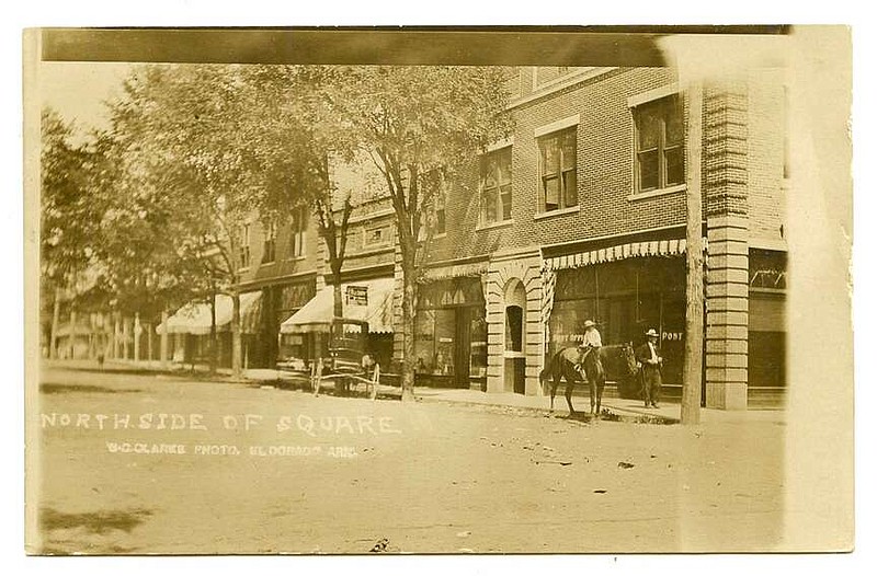 El Dorado, 1908: This sleepy Union County seat was dependent on the lumber industry that surrounded the city of 4,000 people. Major changes were a decade away for the town and this block of the northside of the square. Look for the arched brick door in Friday's 1925 feature.

Send questions or comments to Arkansas Postcard Past, P.O. Box 2221, Little Rock, AR 72203