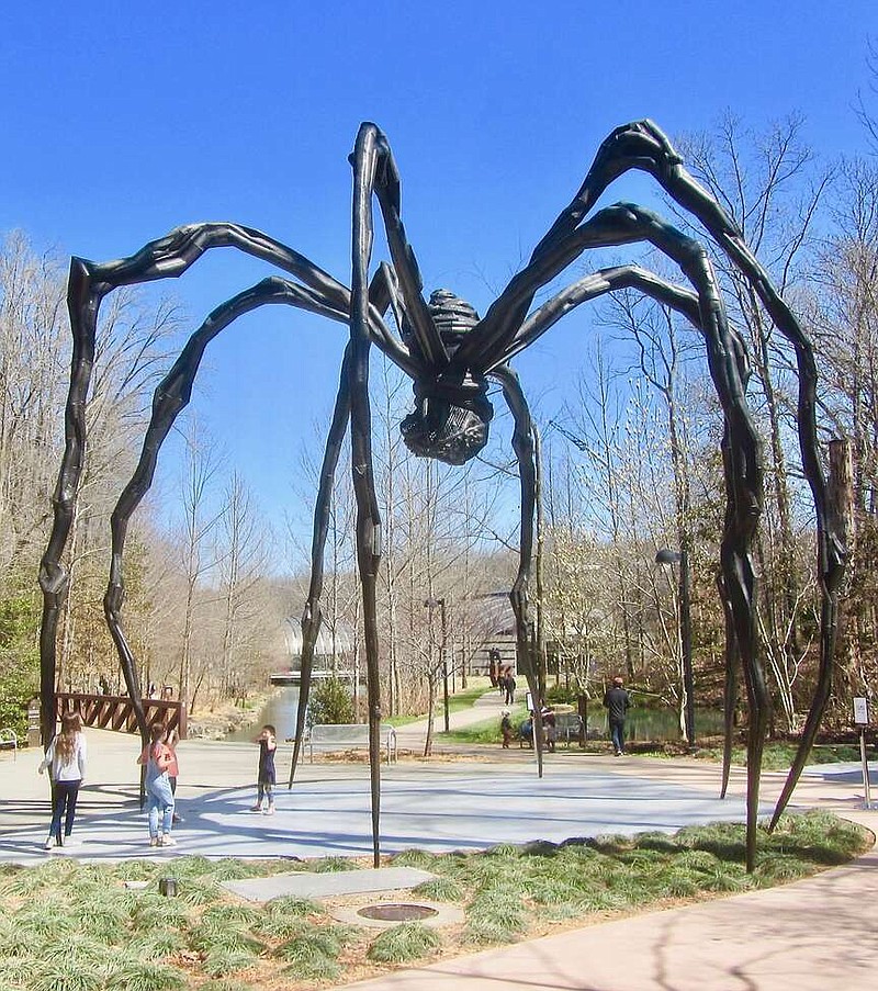 Louise Bourgeois' relocated “Maman” rises 30 feet on Crystal Bridges' Art Trail.