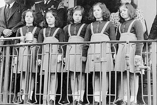 The Dionne quintuplets are shown in May 1943. (AP Photo,)
