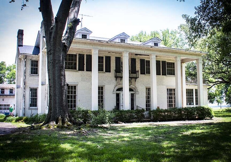 A view of the front of the home on 5/29/2024 at the R.A. Pickens II House for series Preserve Arkansas' 2024 List of Arkansas's Most Endangered Places. (Arkansas Democrat-Gazette/Cary Jenkins)