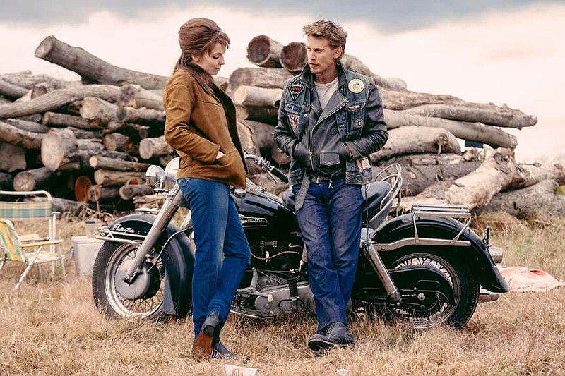 Kathy (Jodie Comer) and Bennie (Austin Butler) find true romance against the backdrop of '60s motorcycle club culture in Jeff Nichols' “The Bikeriders.”